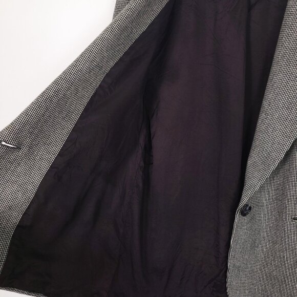 Vintage Black & White Velvet Collar Wool Blend Single Button Blazer Made in USA - Picture 3 of 9